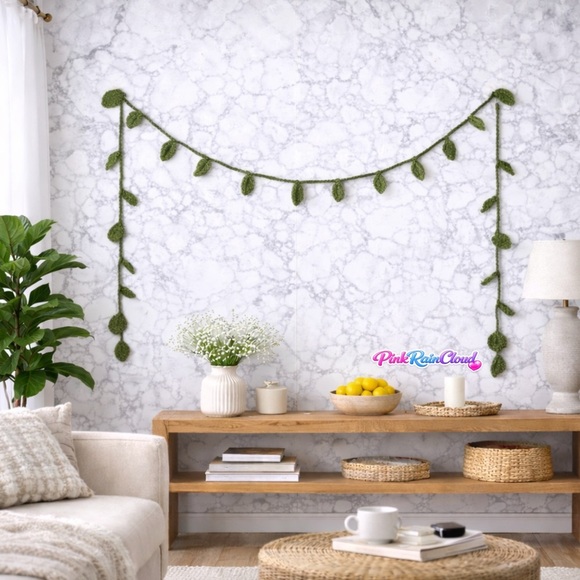 Handmade Crochet Hair Wrap Scarf Vine Garland Wall Decor 67 Inch PinkRainCloud - Picture 5 of 8